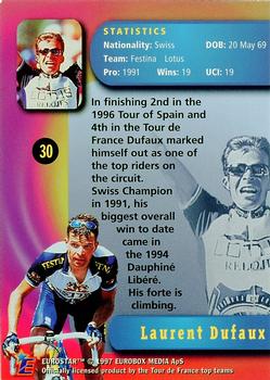 1997 Eurostar Tour de France #30 Laurent Dufaux Back